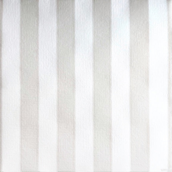 Eclectic Françoise Paviot Rayure Mocha dinner napkin featuring a soft beige and white striped airlaid fabric pattern.