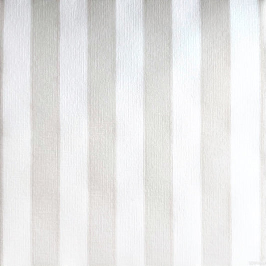 Eclectic Françoise Paviot Rayure Mocha dinner napkin featuring a soft beige and white striped airlaid fabric pattern.