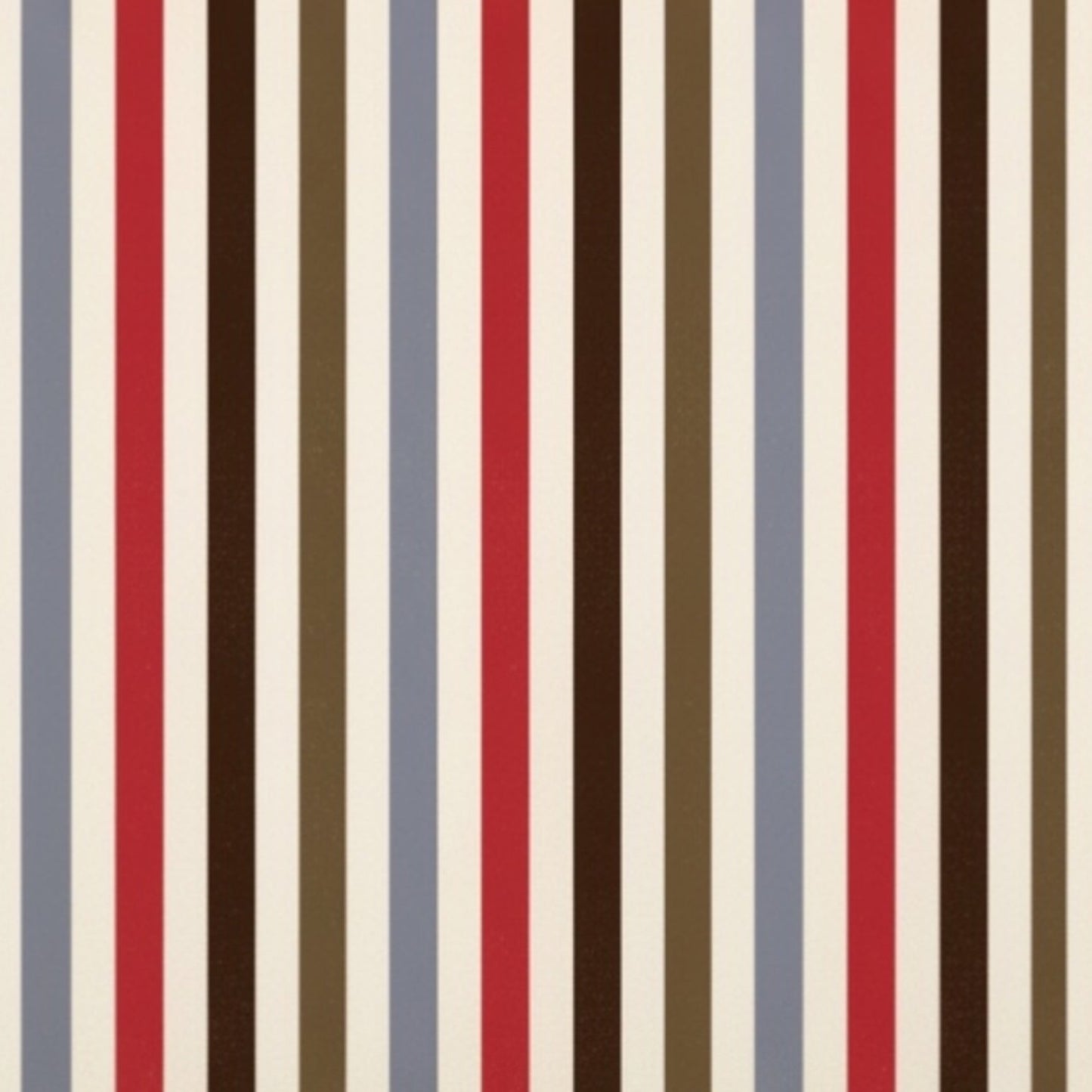 Eclectic Françoise Paviot Rayure Hiver table runner with red, taupe, grey, and brown stripes on airlaid material.