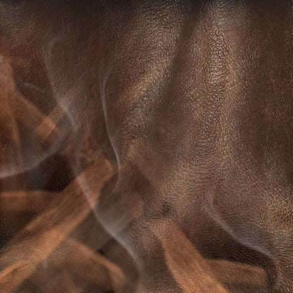 Eclectic Dr Vranjes Leather Oud fragrance diffuser texture featuring rich brown leather and swirling smoke