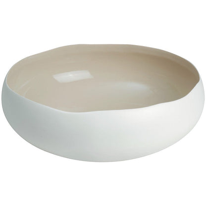 Eclectic Médard de Noblat Oslo stoneware serving bowl with a matte white exterior and linen-toned glazed interior.