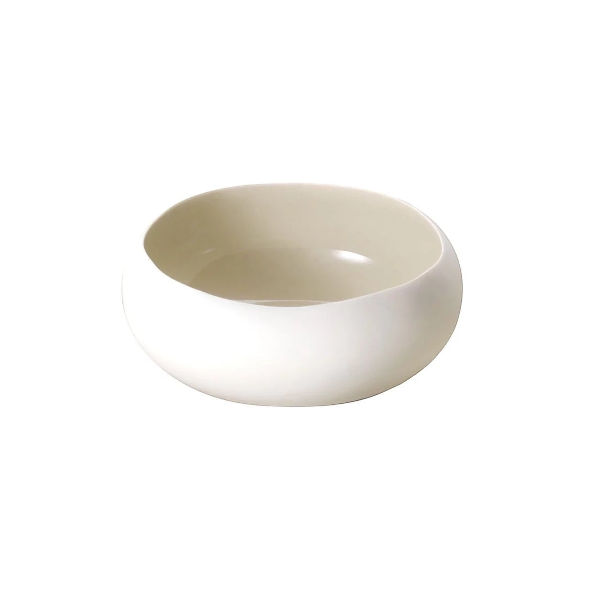 Eclectic Médard de Noblat Oslo stoneware condiment bowl with a matte white exterior and linen-toned interior