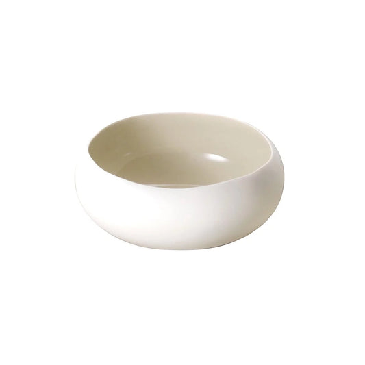 Eclectic Médard de Noblat Oslo stoneware condiment bowl with a matte white exterior and linen-toned interior