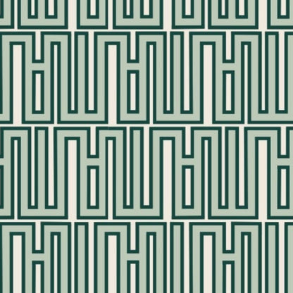 Eclectic mint green geometric pattern tablecloth with a refined linen-look finish for modern dining tables.