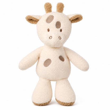 Eclectic Nattou cream and beige plush giraffe toy with soft polyester fabric and embroidered features