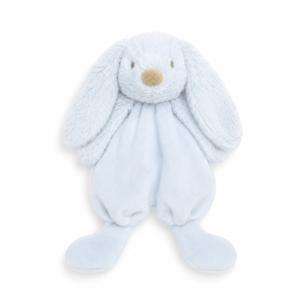 Eclectic Peluche powder blue bunny dou dou comfort blanket made from ultra-soft plush fabric with floppy ears.