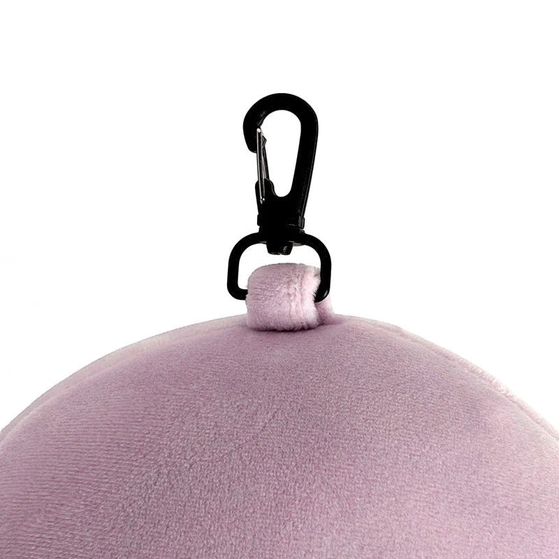 Eclectic Relaxeazzz Wendy the Octopus travel pillow plush top detail with black plastic travel clip
