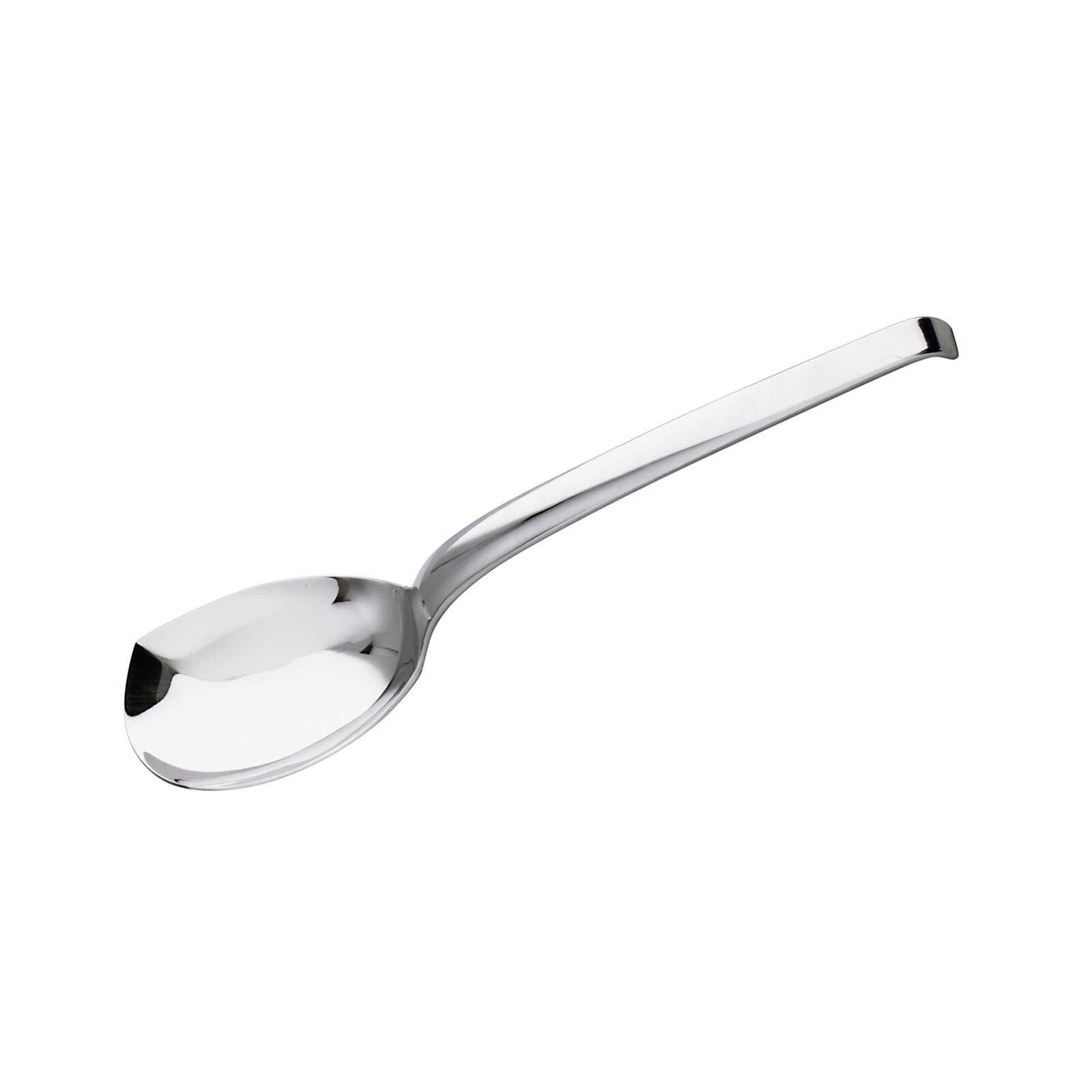 Eclectic Sambonet Living serving spoon in mirror-polished 18/10 stainless steel with a 39 cm contoured design.