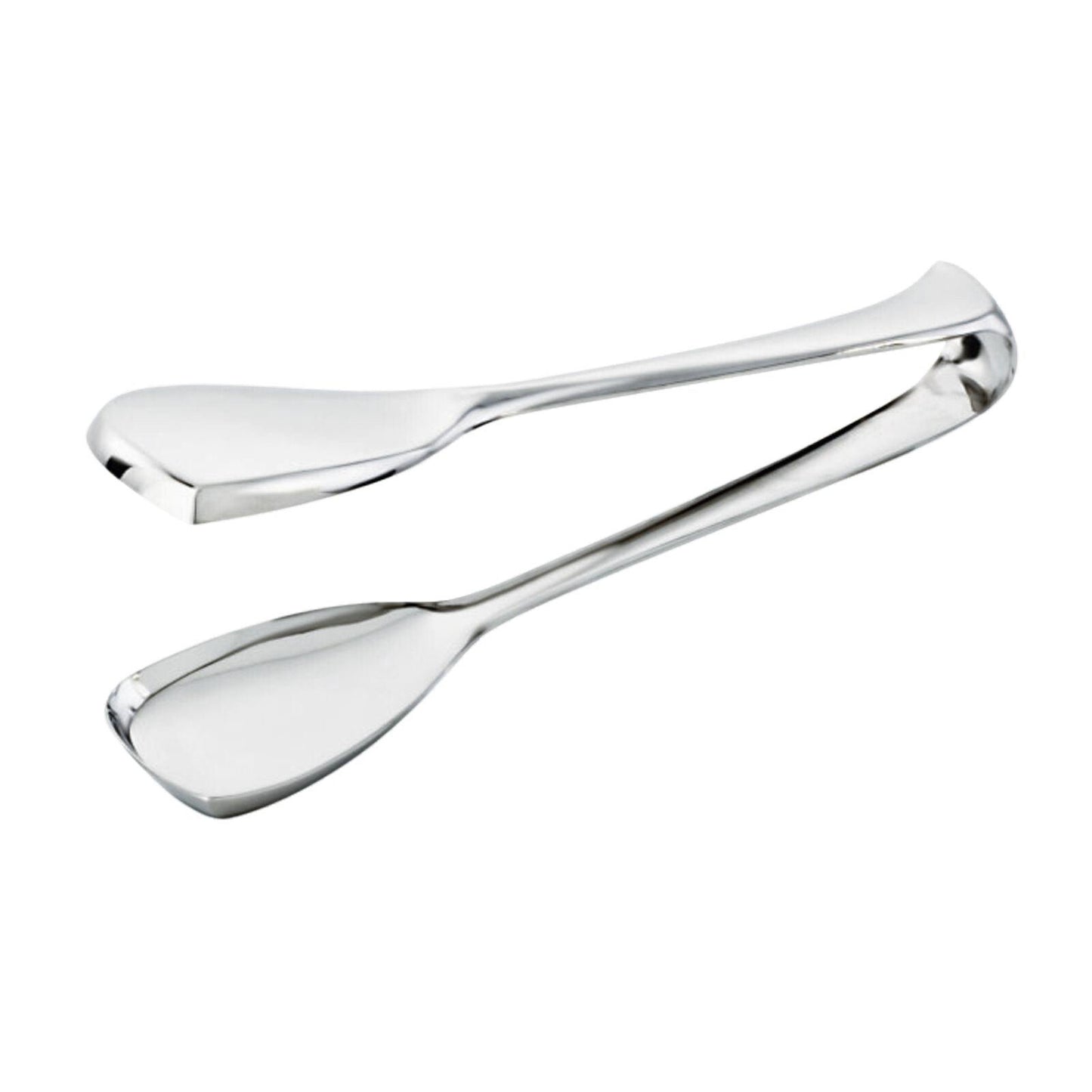 Eclectic Sambonet Living 18cm stainless steel bread and pastry tongs with a polished mirror finish.