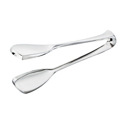 Eclectic Sambonet Living 18cm stainless steel bread and pastry tongs with a polished mirror finish.