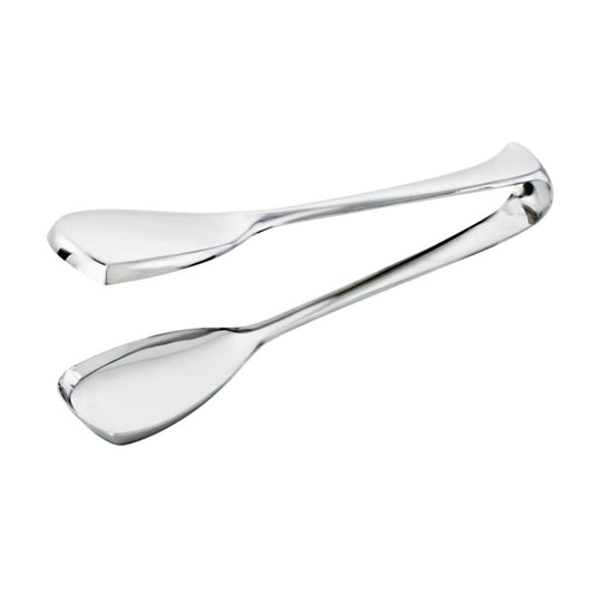 Eclectic Sambonet Living 18cm stainless steel bread and pastry tongs with a polished mirror finish.