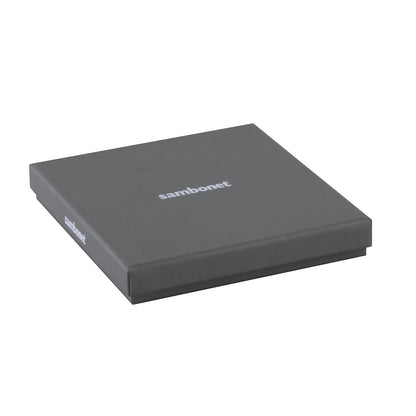 Eclectic Sambonet Party Mirror Fork Set presented in a sleek grey branded gift box