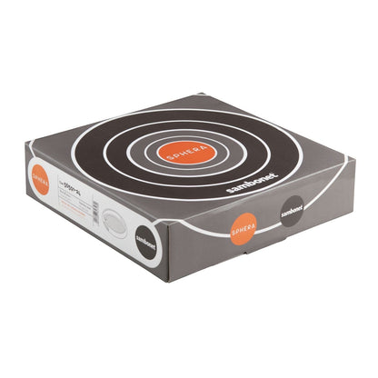 Eclectic Sambonet Sphera serving bowl packaging box with modern circular graphic design and branding