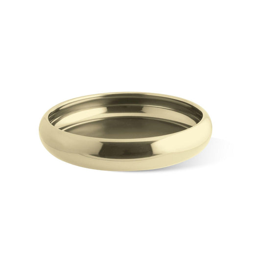 Eclectic Sambonet Sphera 32cm round serving bowl in a reflective champagne PVD coated 18/10 stainless steel finish.
