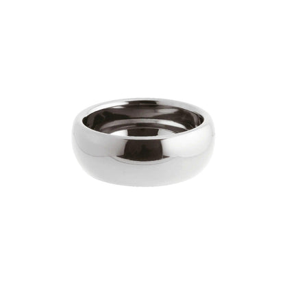 Eclectic Sambonet Sphera 12cm serving bowl in mirror-polished 18/10 stainless steel with a sculptural curved design.