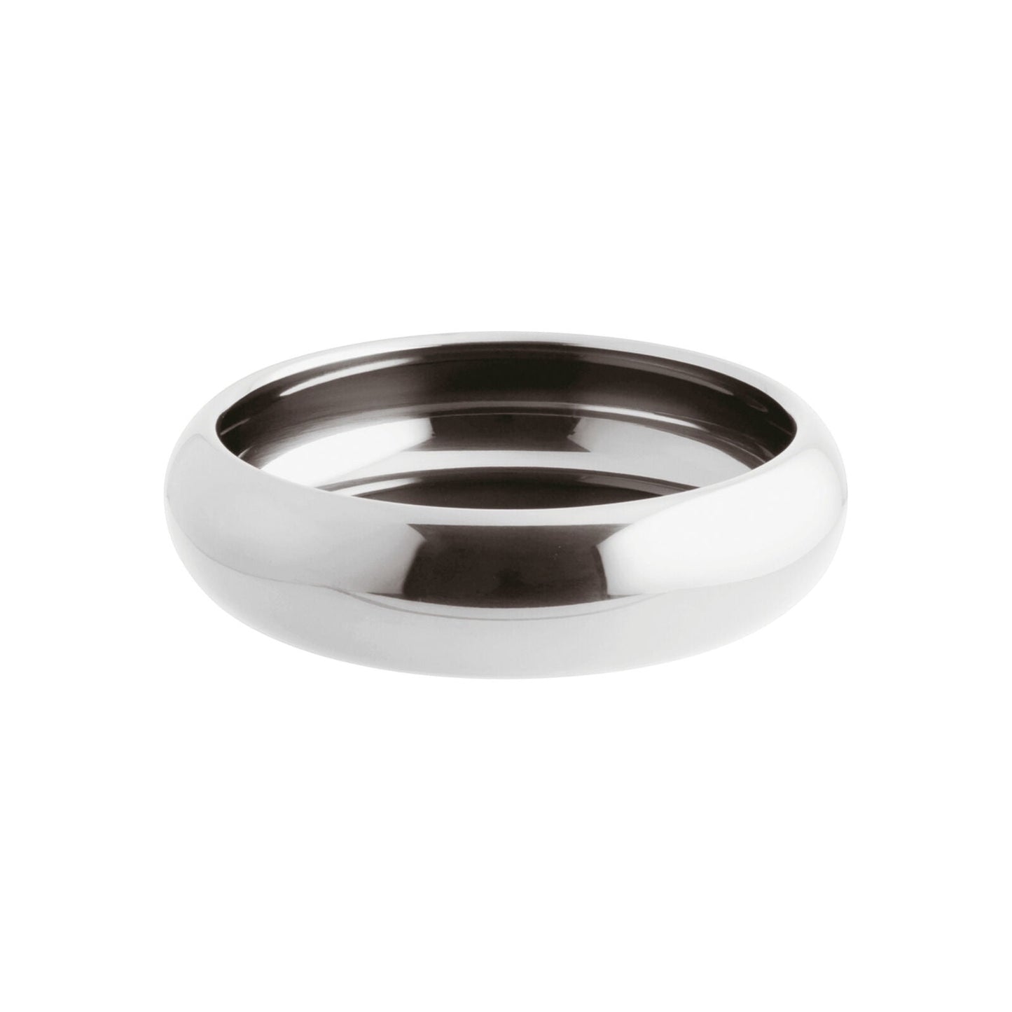 Eclectic Sambonet Sphera 24cm serving bowl in mirror-polished 18/10 stainless steel with a sculptural curved design.