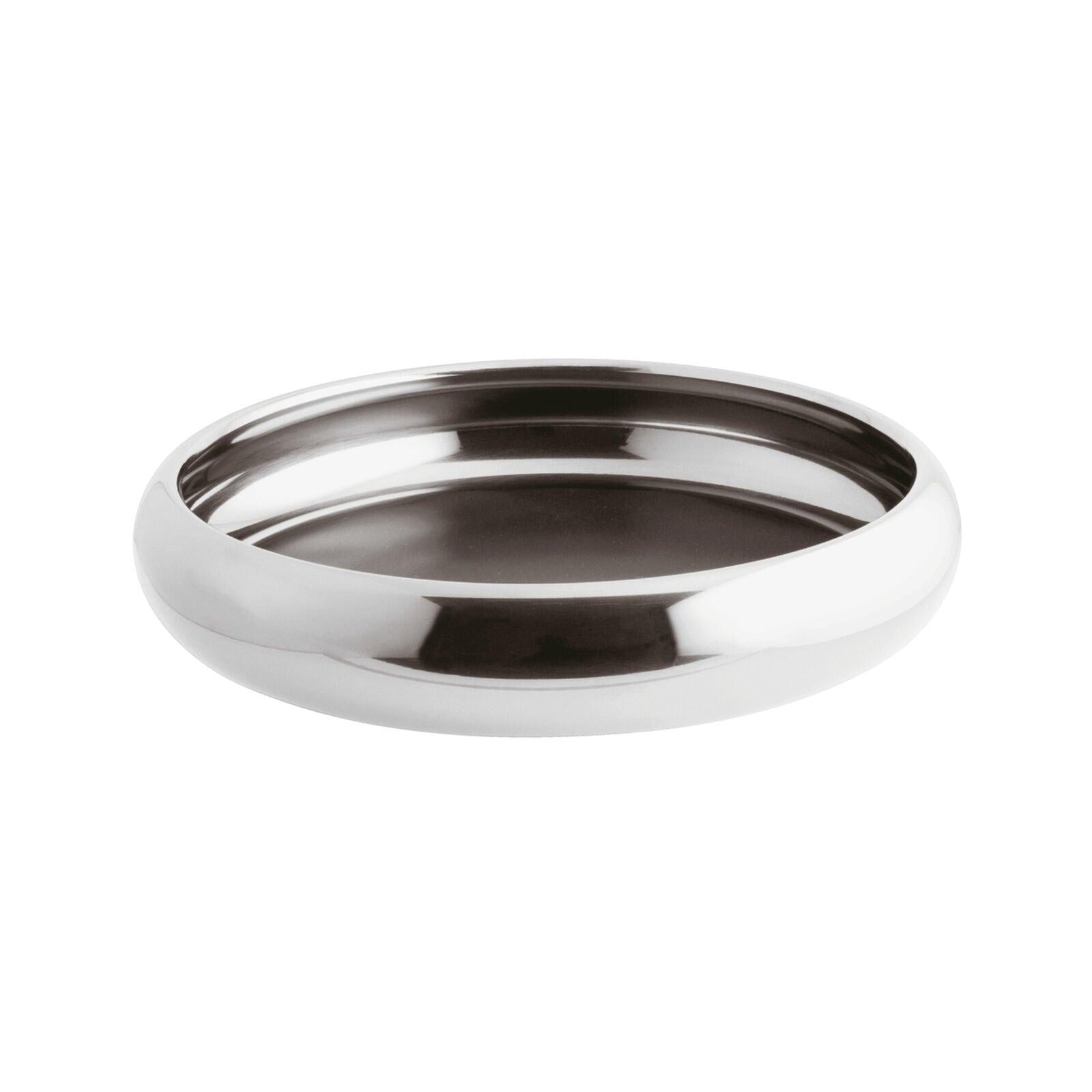 Eclectic Sambonet Sphera 32 cm round serving bowl in mirror-polished 18/10 stainless steel with a sculptural design.