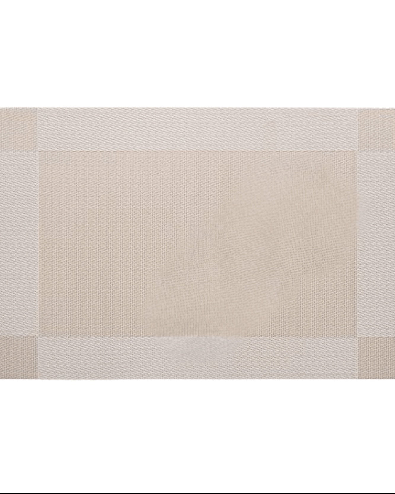 Eclectic sand coloured rectangular PVC placemat with a subtle woven texture and a clean border design.