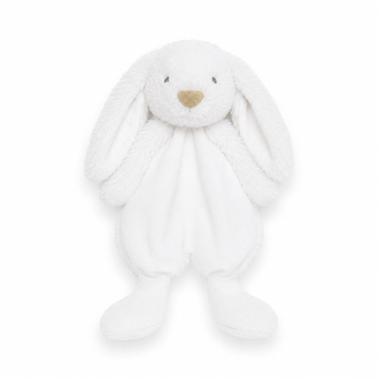 Eclectic white bunny dou dou plush toy with floppy ears and soft fabric, perfect for baby comfort and gifting.