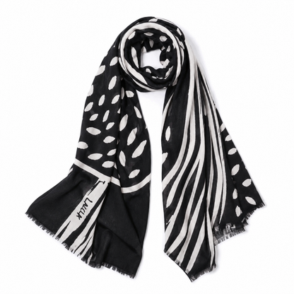 Night Leopard Scarf - Lalela Scarf - Cotton Scarf