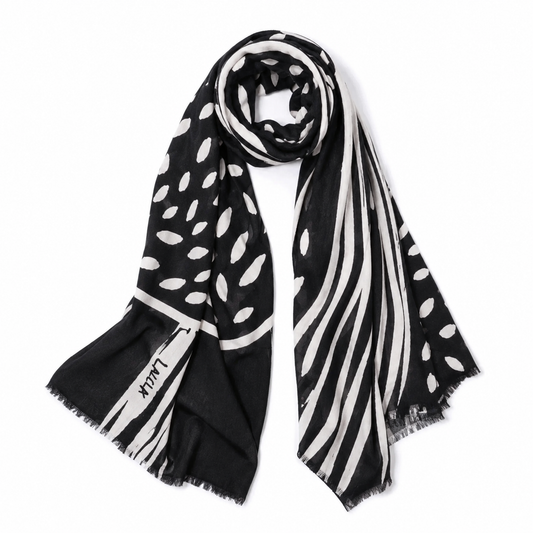 Night Leopard Scarf - Lalela Scarf - Cotton Scarf