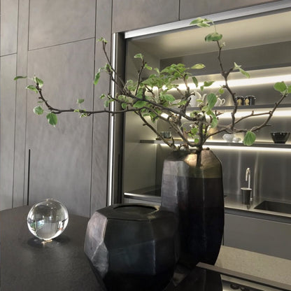 Cubistic Smoke Grey Glass Vase 48 cm - Guaxs - view 2