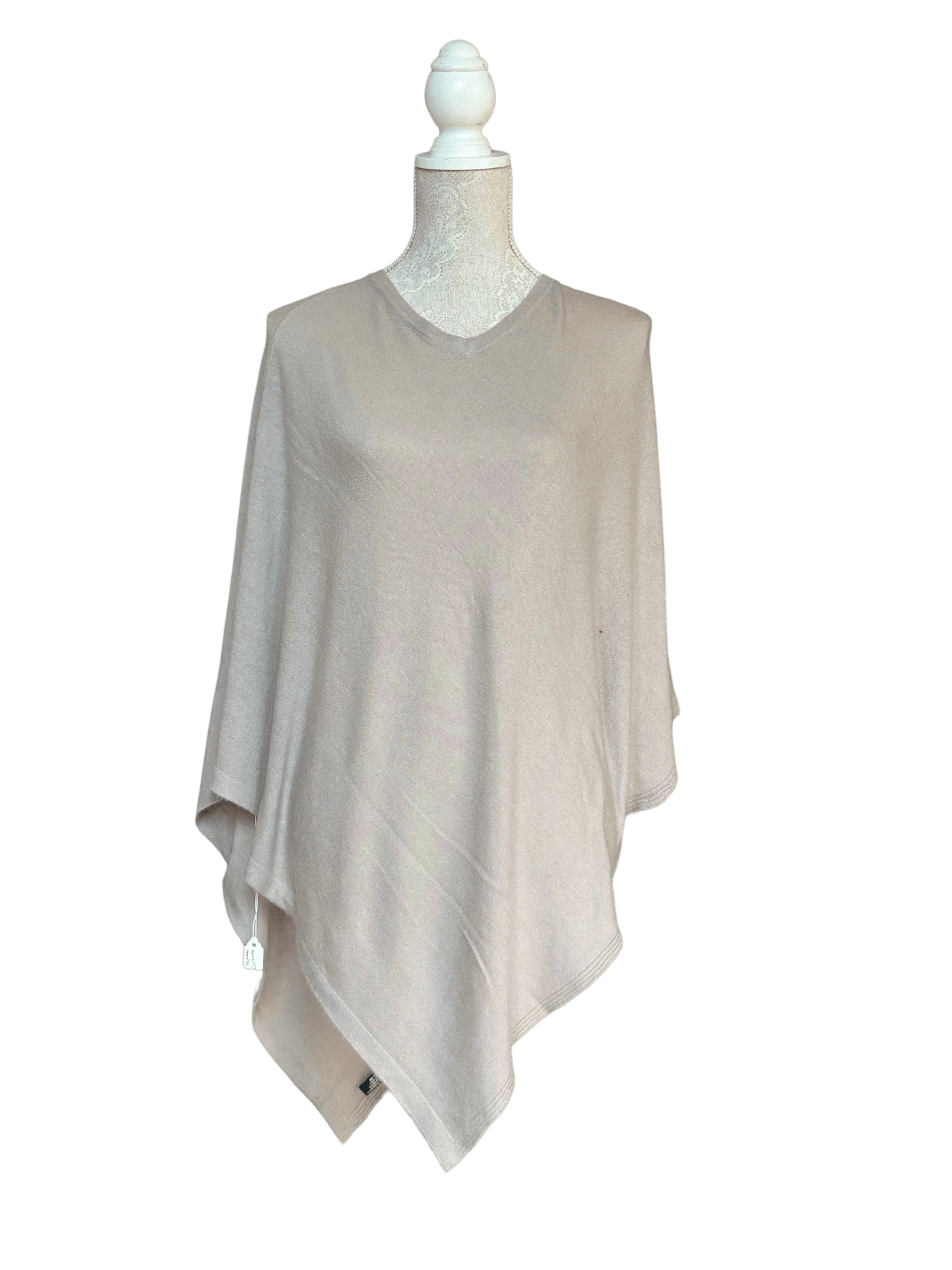 Mocha Cream Light - Weight Cashmere Poncho