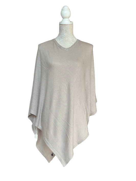 Mocha Cream Light - Weight Cashmere Poncho